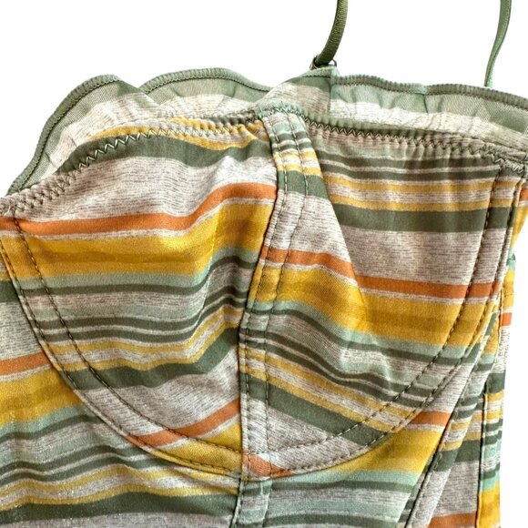 Out From Under Urban Outfitters Striped Bustier Crop Top Corset Bra Size Medium - Picture 4 of 7